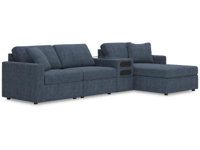 Modmax 4-Piece Audio Console Sectional with Chaise in Ink - 92121S37