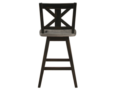 Amsonia Collection 24" Two-Tone Black X-Back Swivel Counter Height Chair - 5602-24BK