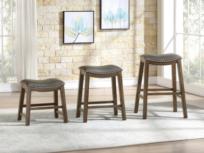 Ordway Collection 24" Counter Height Saddle Stool in Gray - 5682GRY-24