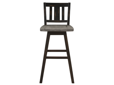 Amsonia Collection 29" Two-Tone Black Slatback Swivel Pub Height Chair - 5602-29BKS2