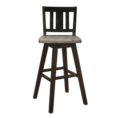Amsonia Collection 29" Two-Tone Black Slatback Swivel Pub Height Chair - 5602-29BKS2
