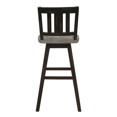 Amsonia Collection 29" Two-Tone Black Slatback Swivel Pub Height Chair - 5602-29BKS2