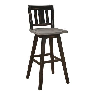 Amsonia Collection 29" Two-Tone Black Slatback Swivel Pub Height Chair - 5602-29BKS2