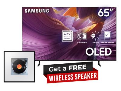 65" Samsung OLED 4K Vision AI Smart TV + Music Frame Wireless Speaker - QN65S85FAFXZC-HW-LS60D/ZC
