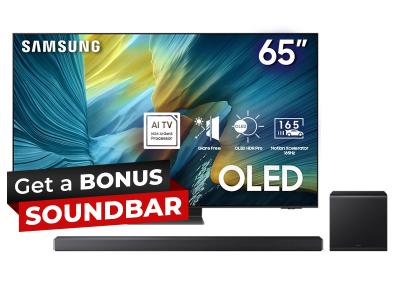 65" Samsung OLED 4K AI TV + Q-series Soundbar  - QN65S95FAFXZC-HW-QS700F/ZC