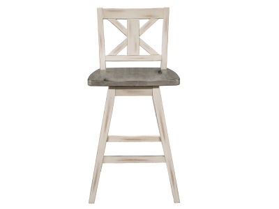 Amsonia Collection 24" Two-Tone White X-Back Swivel Counter Height Chair - 5602-24WT