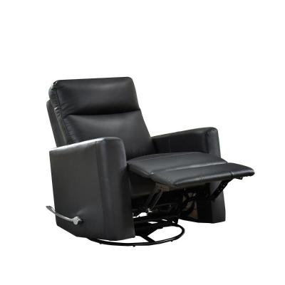 Figaro Collection Swivel Glider Recliner in Black - 9658BLK-1G