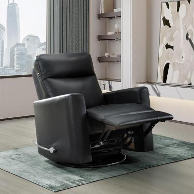 Figaro Collection Swivel Glider Recliner in Black - 9658BLK-1G