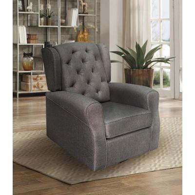 Fiona Collection Swivel Glider Chair in Charcoal - 92068CHR-1G