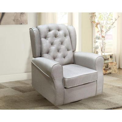 Fiona Collection Swivel Glider Chair in Light Grey - 92068LGY-1G
