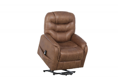 Mazin Furniture Hughes Polished Micro Power Lift Chair in Brown - 99976BRW-1LT