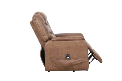 Mazin Furniture Hughes Polished Micro Power Lift Chair in Brown - 99976BRW-1LT