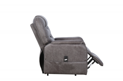 Mazin Furniture Hughes Polished Micro Power Lift Chair in Grey - 99976DGY-1LT