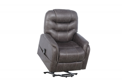 Mazin Furniture Hughes Polished Micro Power Lift Chair in Grey - 99976DGY-1LT