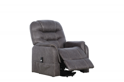 Mazin Furniture Hughes Polished Micro Power Lift Chair in Grey - 99976DGY-1LT
