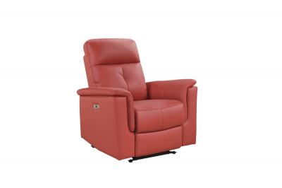 Mazin Furniture Power Glider Leather Match Recliner in Red - M-9620PRED-1G