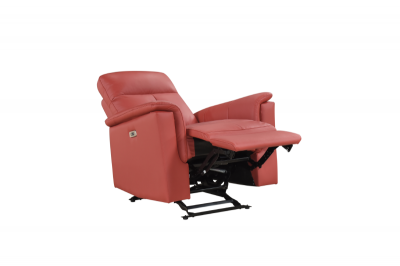 Mazin Furniture Power Glider Leather Match Recliner in Red - M-9620PRED-1G