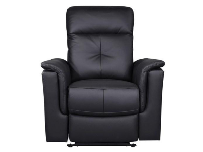 Mazin Furniture Power Glider Leather Match Recliner in Black - M-9620PBLK-1G