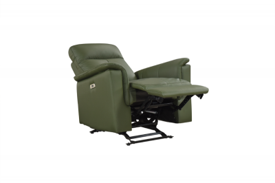 Mazin Furniture Power Glider Leather Match Recliner in Green - M-9620PGRN-1G