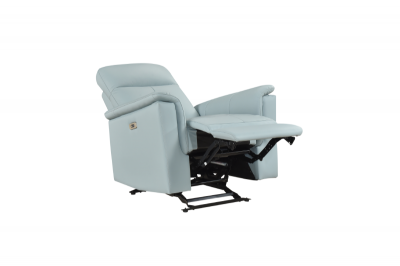 Mazin Furniture Power Glider Leather Match Recliner in Sky Blue - M-9620PBLU-1G