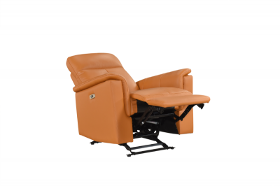Mazin Furniture Power Glider Leather Match Recliner in Orange - M-9620PRNG-1G