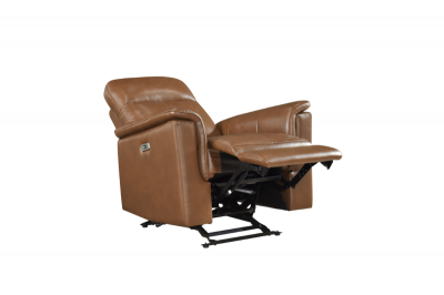 Mazin Furniture Power Glider Leather Match Recliner in Brown - M-9620PBRW-1G