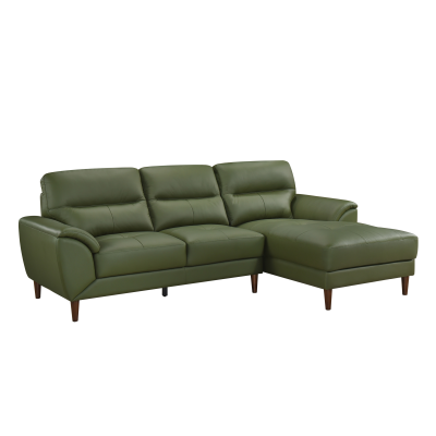 Mazin Furniture Ryan Leather Match 2PC RHF Sofa Chaise in Green - M-9530GN-K
