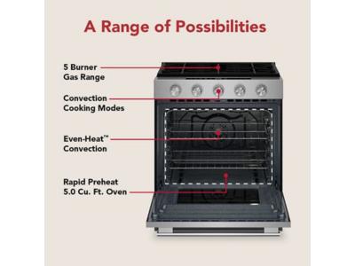 30" KitchenAid 5.0 Cu. Ft. Smart Slide-in Gas Range with Convection Cooking Modes - KSGS330SPS