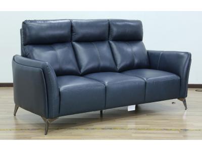 Louise Leather Sofa in Navy - LOUISE-SOFA