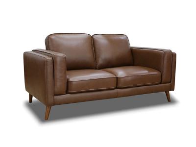 Madeline Leather Loveseat in Brown - MADELINE-LOVE