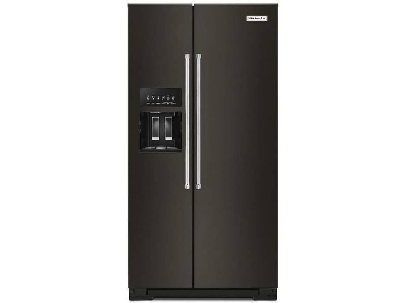 36" KitchenAid 22.6 Cu. Ft. Counter-Depth Side-by-Side Refrigerator - KRSC703HBS