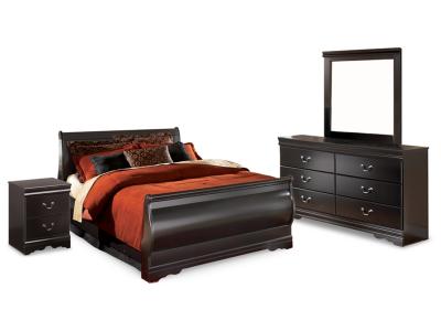 Signature Design by Ashley Huey Vineyard Full Sleigh Bed, Dresser, Mirror and Nightstand - B128B20