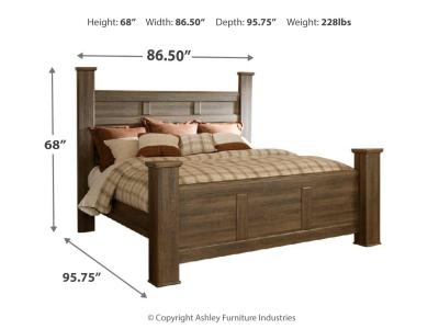 Signature Design by Ashley Juararo King Poster Bed, Dresser, Mirror and Nightstand - B251B24