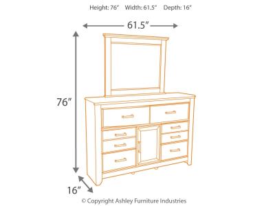 Signature Design by Ashley Juararo King Poster Bed, Dresser, Mirror and Nightstand - B251B24