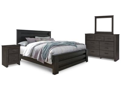 Signature Design by Ashley Brinxton King Panel Bed, Dresser, Mirror and Nightstand - B249B8