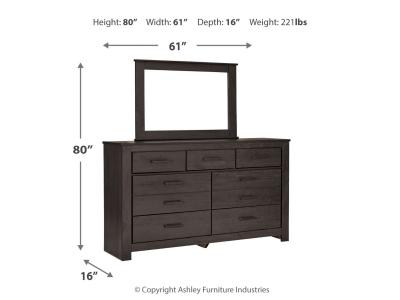 Signature Design by Ashley Brinxton King Panel Bed, Dresser, Mirror and Nightstand - B249B8