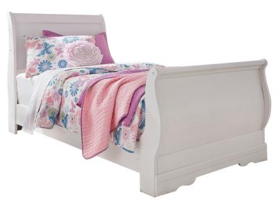 Signature Design by Ashley Anarasia Twin Sleigh Bed, Dresser, Mirror and Nightstand - B129B10