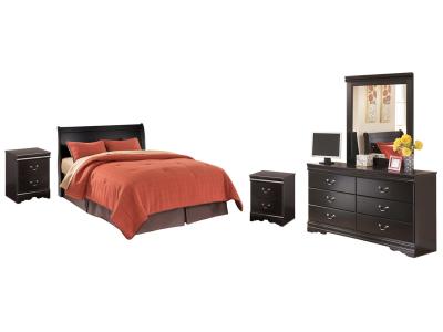 Signature Design by Ashley Huey Vineyard Queen Sleigh Headboard with Dresser, Mirror and 2 Nightstands - B128B21
