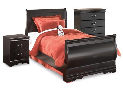 Signature Design by Ashley Huey Vineyard Twin Sleigh Bed with Chest of Drawers and Nightstand - B128B22