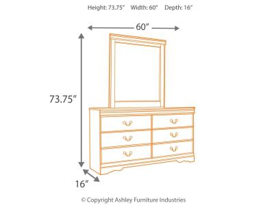 Signature Design by Ashley Huey Vineyard Queen Sleigh Bed with Dresser, Mirror and Chest of Drawers - B128B23