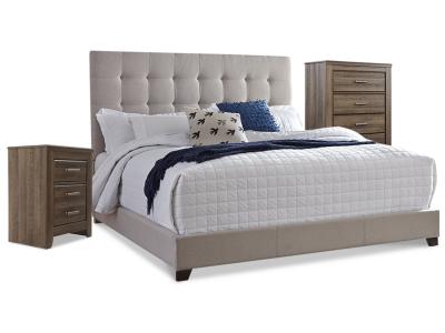 Signature Design by Ashley Dolante Queen Upholstered Bed with Chest of Drawers and Nightstand - B130B7