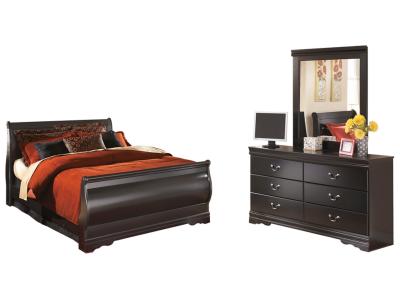 Signature Design by Ashley Huey Vineyard Queen Sleigh Bed with Dresser and Mirror - B128B6