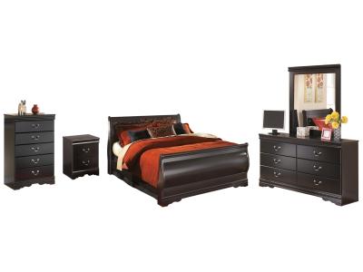 Signature Design by Ashley Huey Vineyard Queen Sleigh Bed with Dresser, Mirror, Chest and Nightstand - B128B24