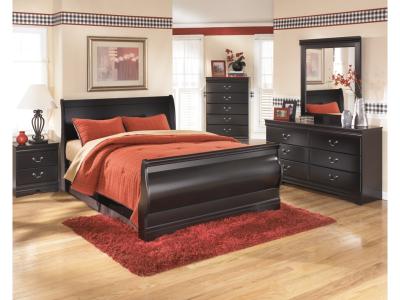 Signature Design by Ashley Huey Vineyard Queen Sleigh Bed with Dresser, Mirror, Chest and Nightstand - B128B24