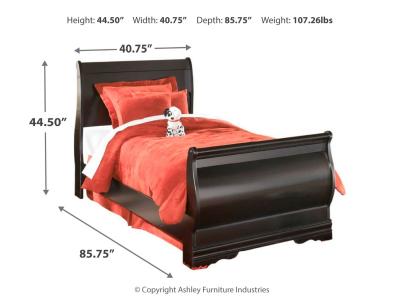 Signature Design by Ashley Huey Vineyard Twin Sleigh Bed with Dresser and Mirror - B128B7