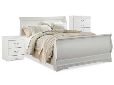 Signature Design by Ashley Anarasia Queen Sleigh Bed with Chest of Drawers and Nightstand - B129B12