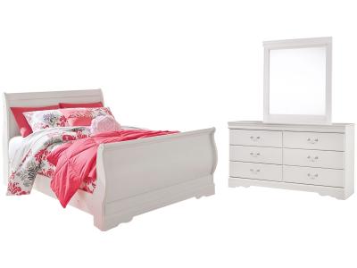 Signature Design by Ashley Anarasia Full Sleigh Bed with Dresser and Mirror - B129B7