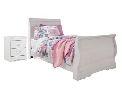 Signature Design by Ashley Anarasia Twin Sleigh Bed with Nightstand - B129B11