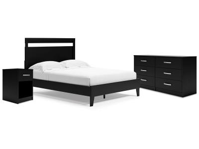 Signature Design by Ashley Finch Queen Panel Platform Bed with Dresser and Nightstand - EB3392B4