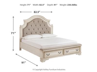 Signature Design by Ashley Realyn California King Upholstered Bed, Dresser, Mirror and Chest - B743B25